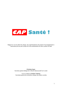 Cap santé. Rapport en vue du cahier des charges des