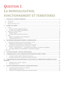 question 1 la mondialisation, fonctionnement et territoires