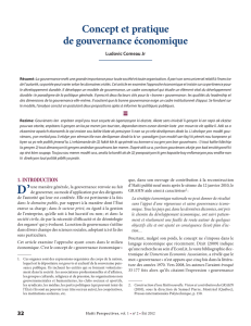 Concept et pratique de gouvernance économique