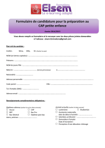 Formulaire de candidature pour la préparation au CAP petite enfance