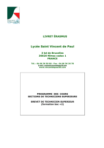 Programme d`etudes Erasmus - Lycee Polyvalent Saint Vincent de