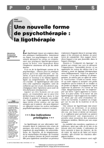 Une nouvelle forme de psychothérapie : la ligothérapie