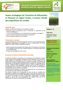 Impact écologique de l`insertion de Miscanthus et Panicum en