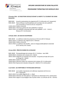 DIPLOME UNIVERSITAIRE DE SOINS PALLIATIFS PROGRAMME