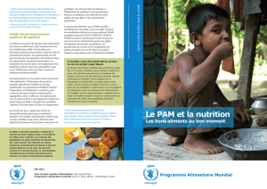 Le PAM et la nutrition