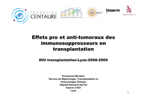Immunosuppresseurs et transplantation