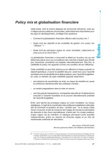 Policy mix et globalisation financière