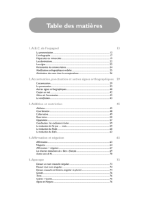 Table des matières