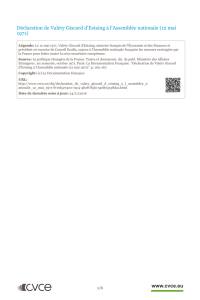 D&eacute;claration de Val&eacute;ry Giscard d`Estaing &agrave; l`Assembl&eacute;e