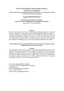 Le système monétaire international, l`euro et l`Afrique