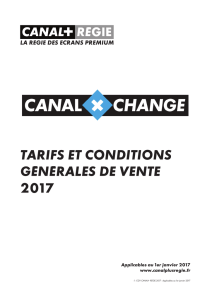 tarifs et conditions générales de vente 2017