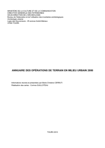 annuaire des opérations de terrain en milieu urbain 2008