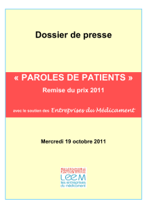 DP Prix Paroles de Patients 2011