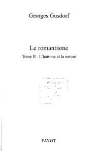 Georges Gusdorf Le romantisme