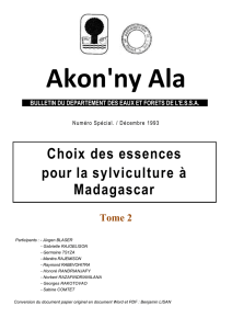 Choix des essences pour la sylviculture à Madagascar Tome 2