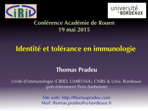 Diaporama de la conférence de Mr Pradeu (Rouen 2015).
