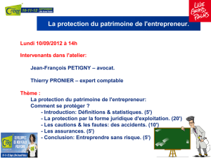 La protection du patrimoine de l`entrepreneur