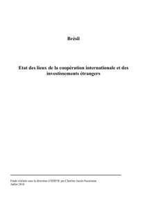 Brésil Etat des lieux de la coopération internationale et des