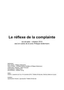 Dossier artistique le réflexe de la complainte - Pour