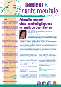 Maniement des antalgiques en pratique quotidienne