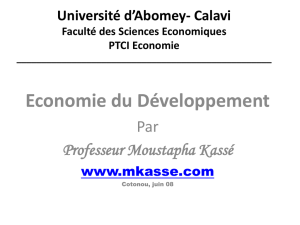 Université du Bénin Calavi Faculté des Sciences Economiques