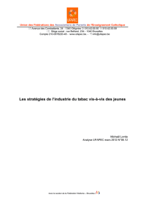 Les stratégies de l`industrie du tabac vis-à-vis des jeunes