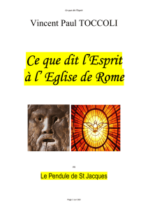 Ce que dit l`Esprit à l`Église de Rome, ou le pendule de St Jacques
