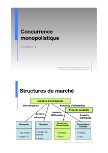Concurrence monopolistique Structures de marché