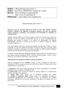 Russie/Europe quel avenir - Association de Soutien à l`Armée