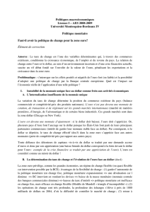 Politiques macroéconomiques Licence I – AES 2008