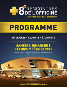 nombre limité à 40 personnes - 10es Rencontres de l`Officine