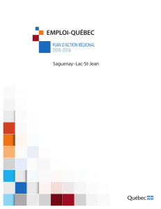 Plan d`action régional - Saguenay–Lac-St-Jean - Emploi