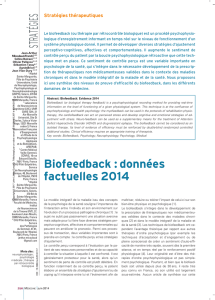 Biofeedback: données factuelles 2014