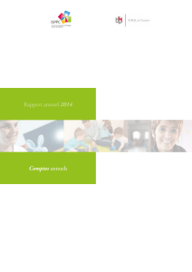 Rapport annuel 2014 Comptes annuels