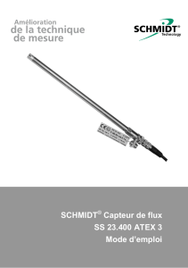 Capteur de flux SCHMIDT SS 23.400 ATEX 3 Mode d`emploi
