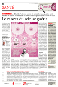 Le cancer du sein se guérit - Observatoire valaisan de la santé