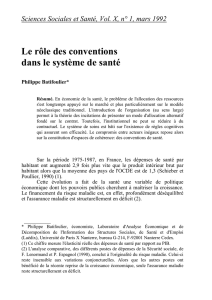 Le rôle des conventions dans le système de santé