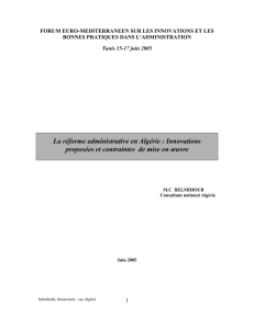 La réforme administrative en Algérie : Innovations proposées et