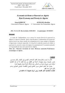 Economie de Rente et Pauvreté en Algérie Rent - univ-oeb