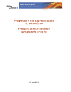 Français, langue seconde (programme enrichi)