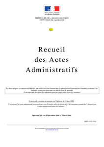 Recueil des Actes Administratifs