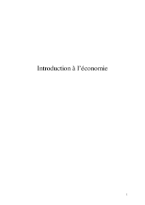 Introduction à l`économie