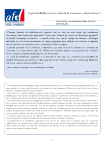La productivité comme relais de la croissance calédonienne