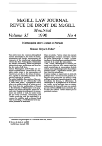 Montesquieu Entre Domat Et Portalis
