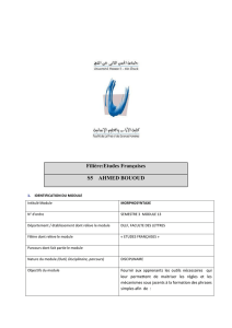 Morphosyntaxe - Ahmed Bououd