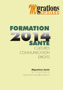Catalogue des formations 2014 - agir en interculturalité et en santé