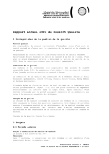 Rapport annuel de la commission de qualité 2003