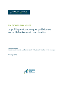 La politique économique québécoise entre libéralisme et