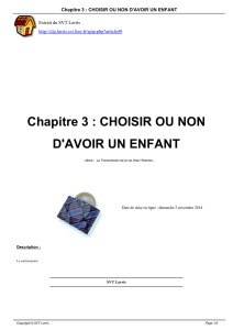 Chapitre 3 : CHOISIR OU NON D`AVOIR UN - SVT Lorris