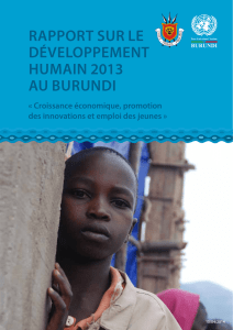 RAPPORT SUR LE DÉVELOPPEMENT HUMAIN 2013 AU BURUNDI